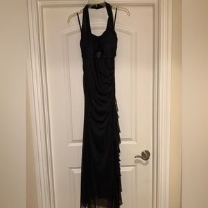 Betsy And Adam Black Formal Halter Dress